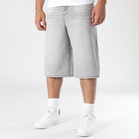 LBO - Lot De 2 Shorts Jean Baggy Large 0338 0337 Gris Bleu Denim